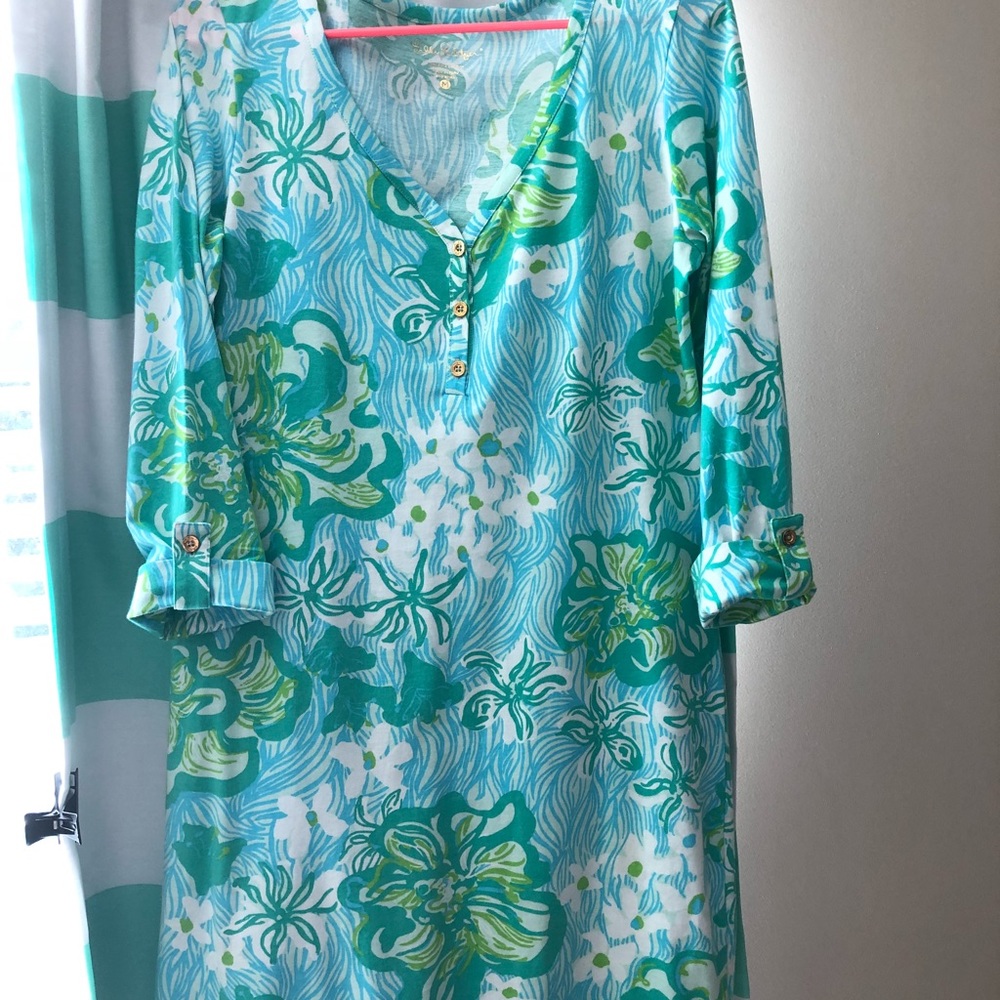 Lilly Pulitzer Palmetto Print Button T-shirt dress